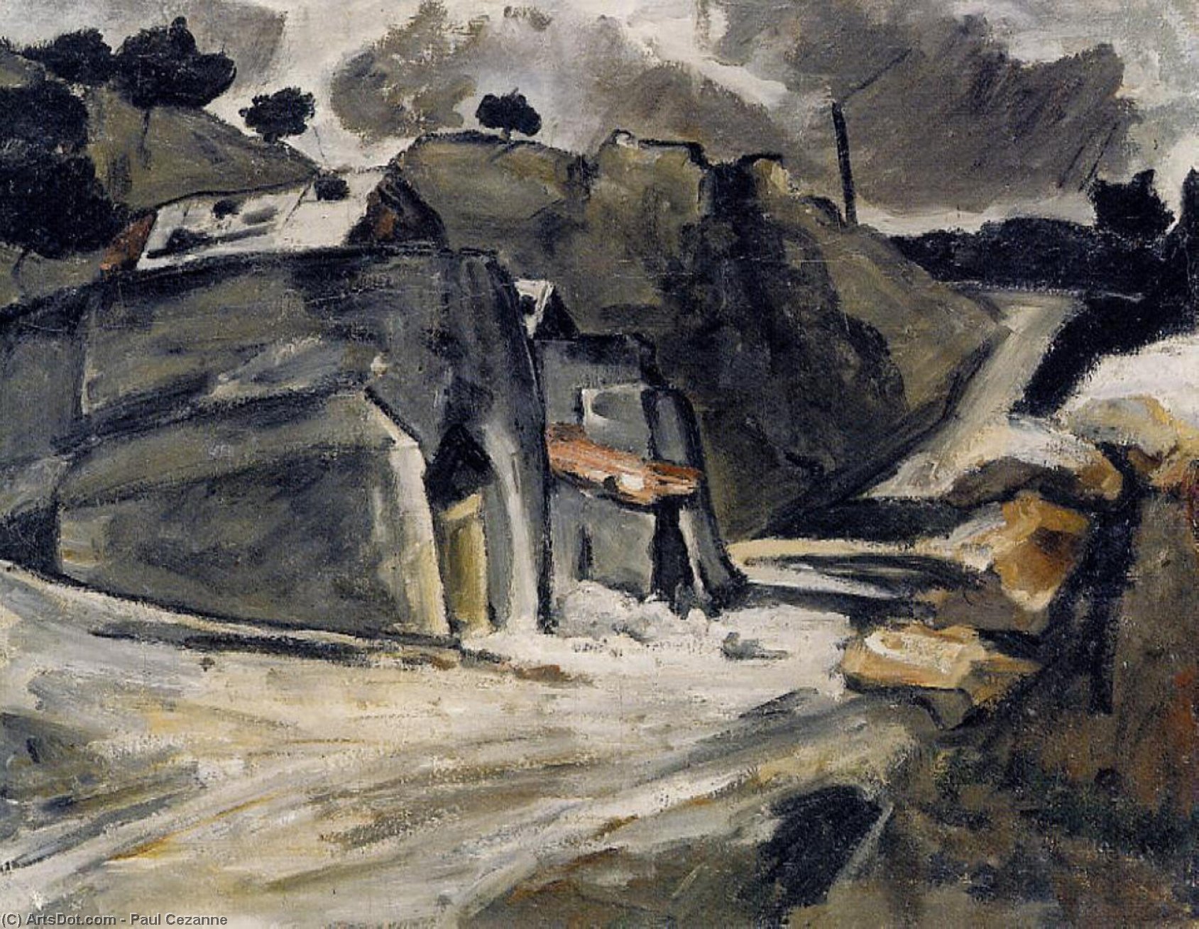 WikiOO.org - Encyclopedia of Fine Arts - Maleri, Artwork Paul Cezanne - Landscape of Provence