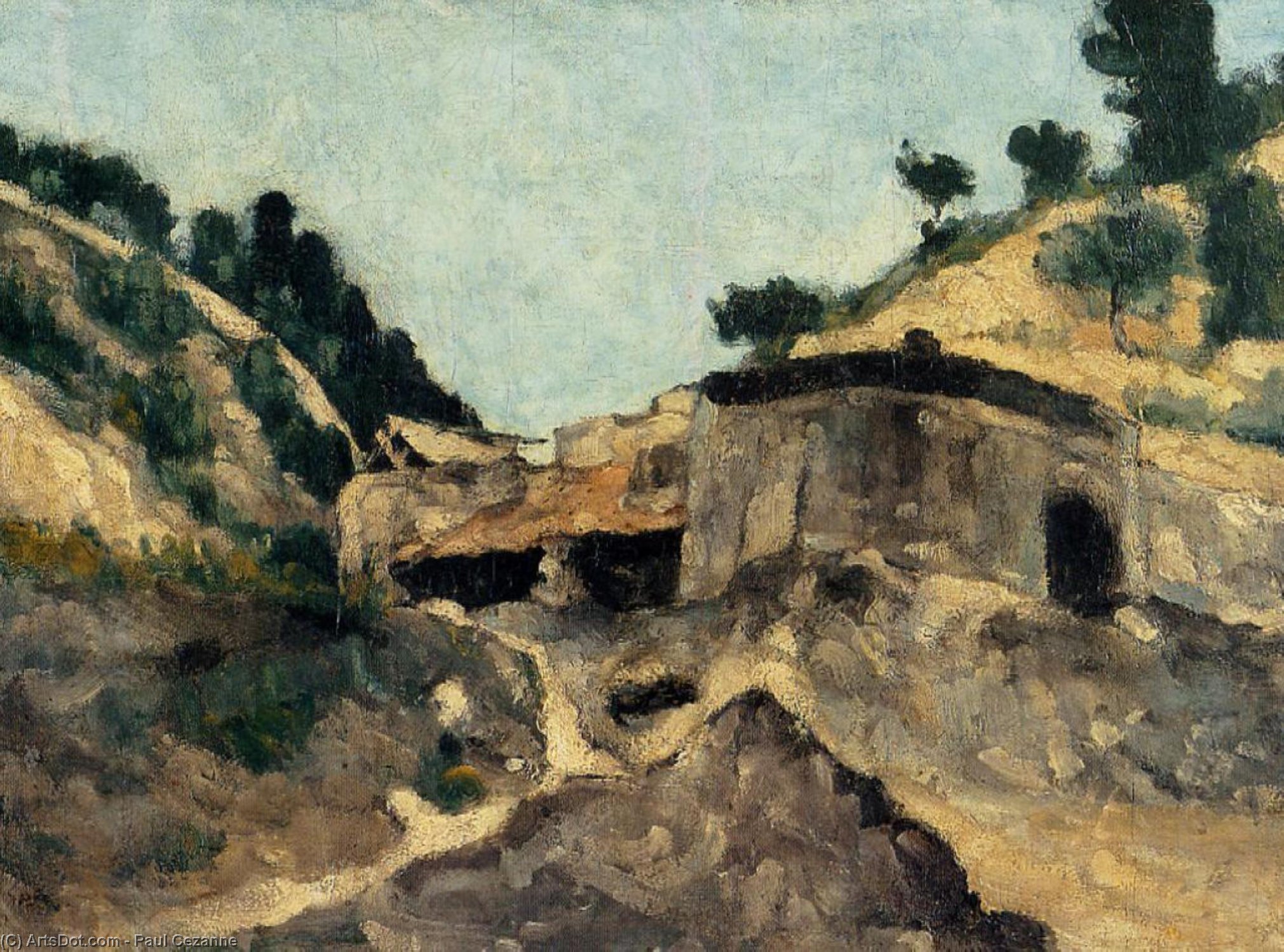 Wikioo.org - สารานุกรมวิจิตรศิลป์ - จิตรกรรม Paul Cezanne - Landscape with Watermill