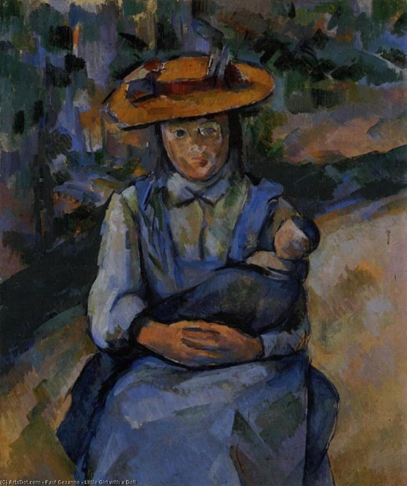 Wikioo.org - Bách khoa toàn thư về mỹ thuật - Vẽ tranh, Tác phẩm nghệ thuật Paul Cezanne - Little Girl with a Doll