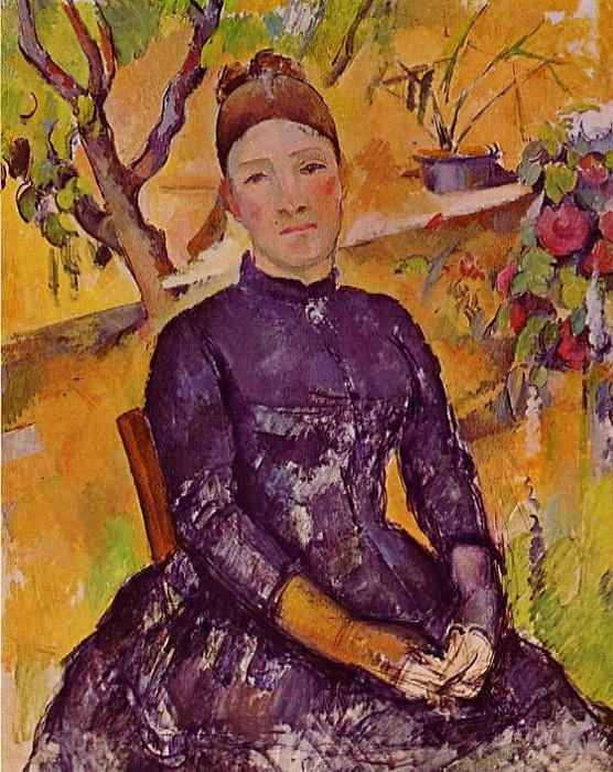 Wikioo.org - The Encyclopedia of Fine Arts - Painting, Artwork by Paul Cezanne - Madame Cezanne in the Conservatory