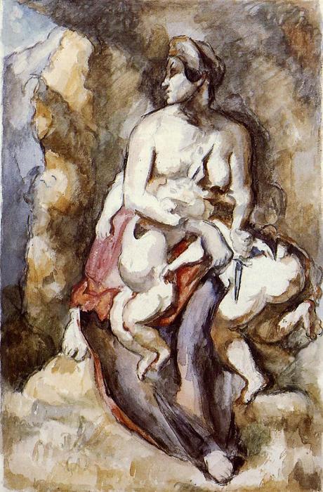 WikiOO.org - Encyclopedia of Fine Arts - Maľba, Artwork Paul Cezanne - Medea (after Delacroix)