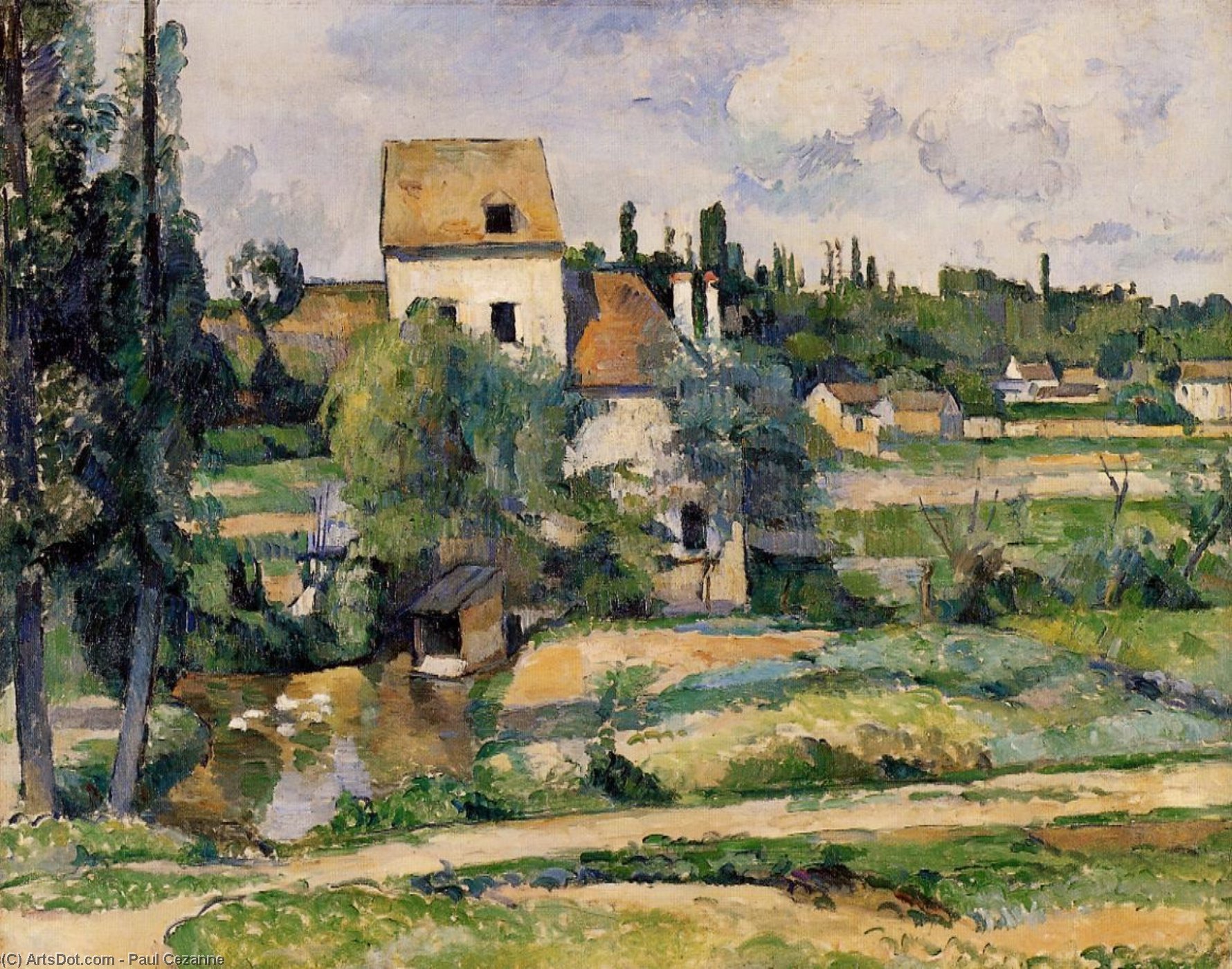 WikiOO.org - Enciclopédia das Belas Artes - Pintura, Arte por Paul Cezanne - Mill on the Couleuvre at Pontoise