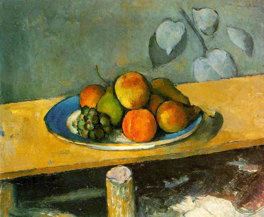WikiOO.org - Εγκυκλοπαίδεια Καλών Τεχνών - Ζωγραφική, έργα τέχνης Paul Cezanne - Peaches, Pears and Grapes