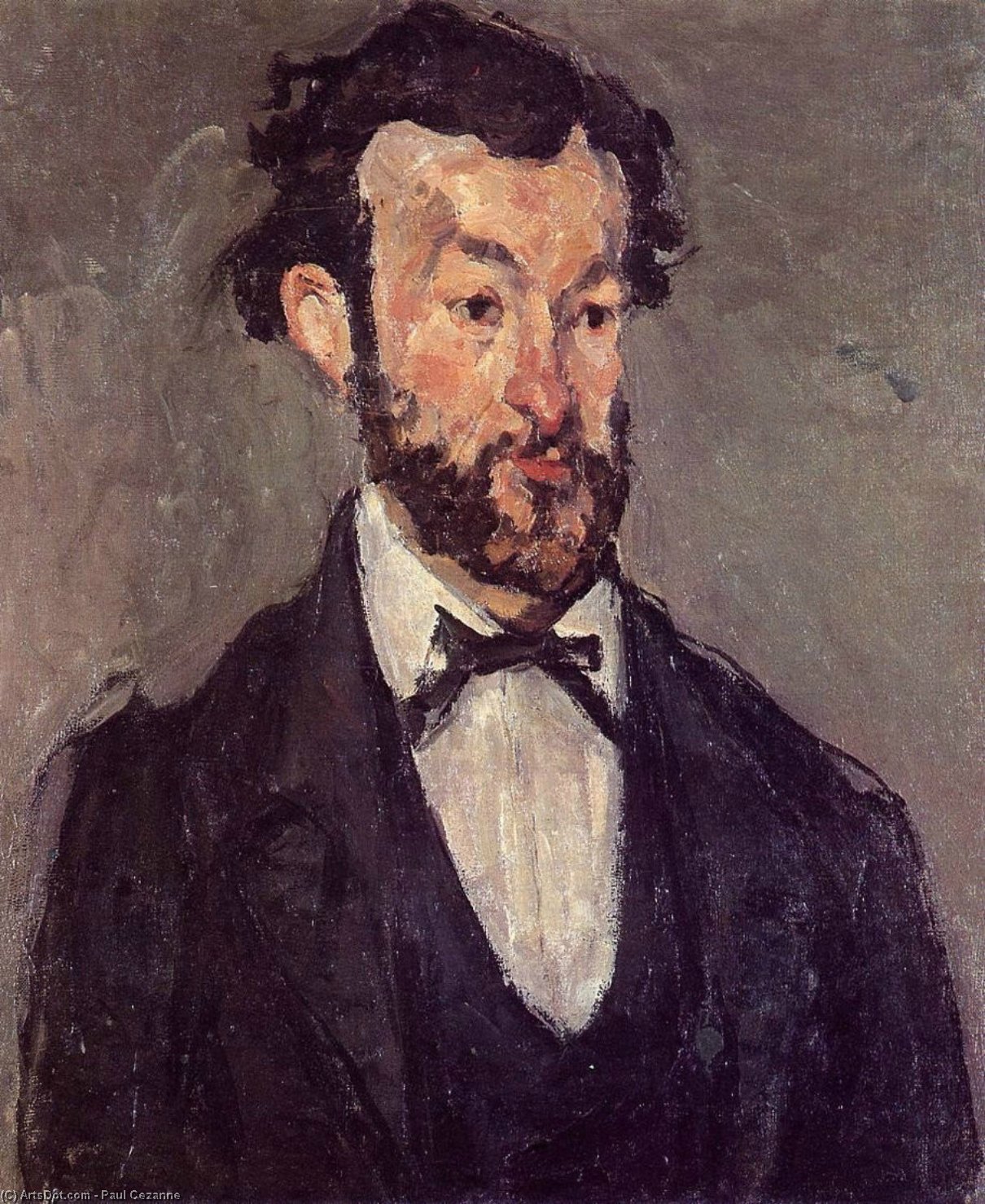 Wikoo.org - موسوعة الفنون الجميلة - اللوحة، العمل الفني Paul Cezanne - Portrait of Antoine Valabregue