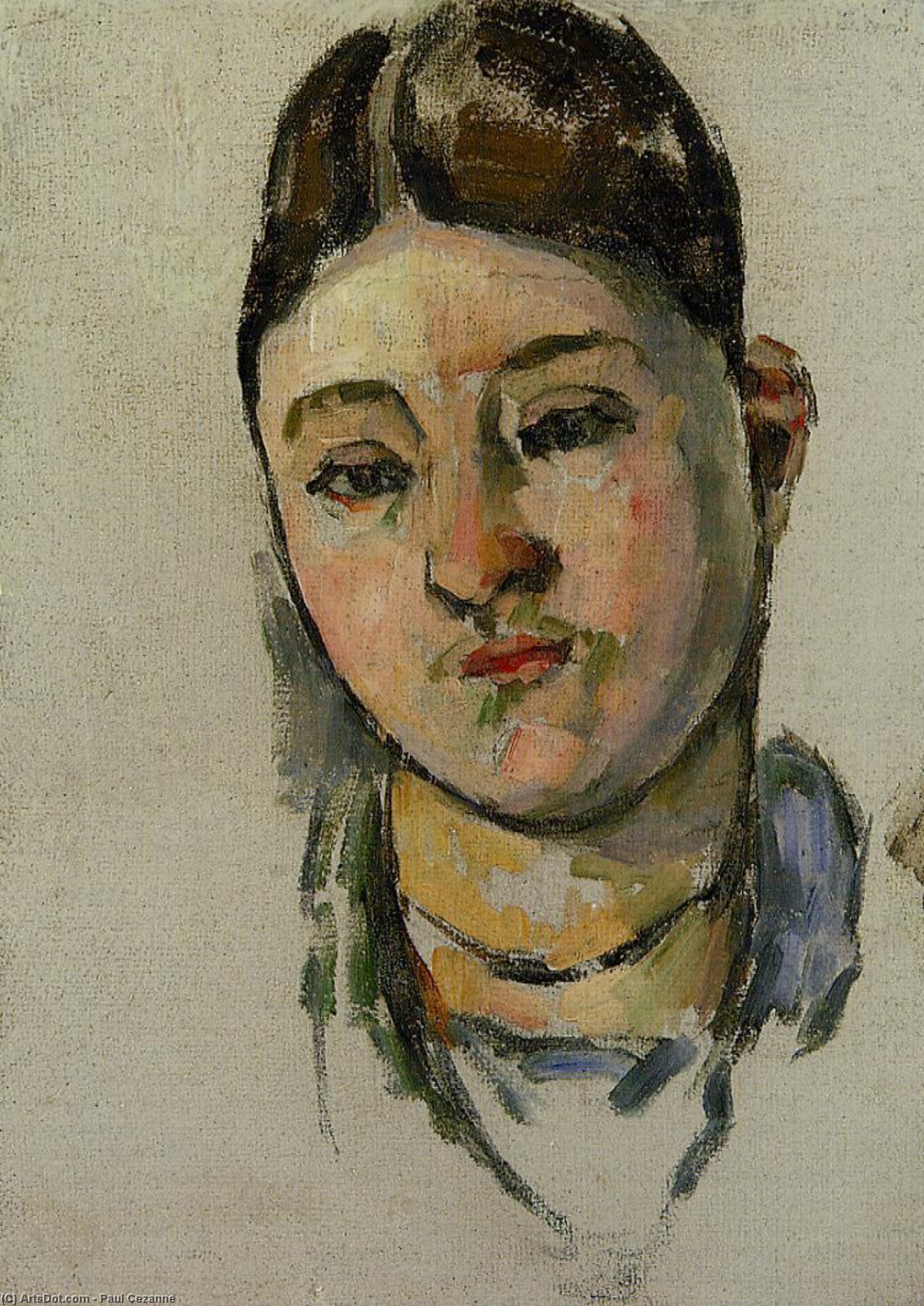 Wikioo.org - The Encyclopedia of Fine Arts - Painting, Artwork by Paul Cezanne - Portrait of Madame Cezanne 3