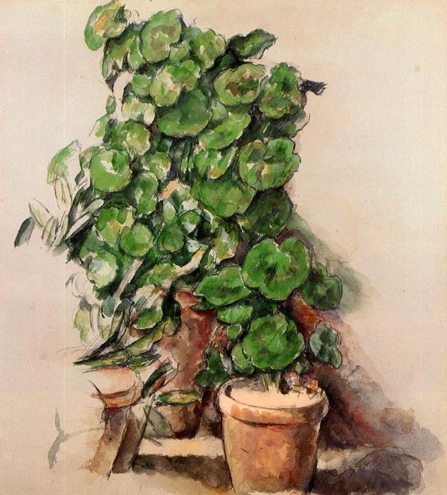 Wikioo.org - Bách khoa toàn thư về mỹ thuật - Vẽ tranh, Tác phẩm nghệ thuật Paul Cezanne - Pots of Geraniums