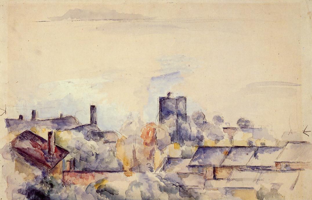 WikiOO.org - Encyclopedia of Fine Arts - Maalaus, taideteos Paul Cezanne - Roof in L'Estaque