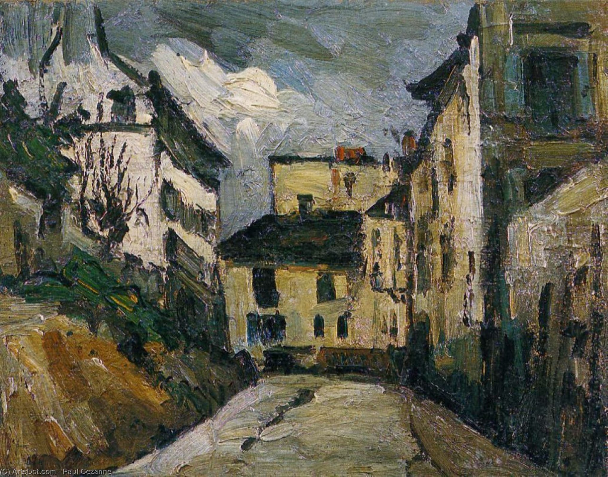 WikiOO.org - Енциклопедия за изящни изкуства - Живопис, Произведения на изкуството Paul Cezanne - Rue des Saules. Montmartre