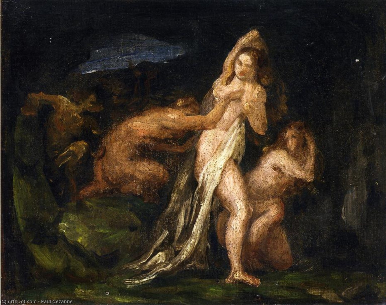 Wikioo.org – La Enciclopedia de las Bellas Artes - Pintura, Obras de arte de Paul Cezanne - Satyres y ninfas