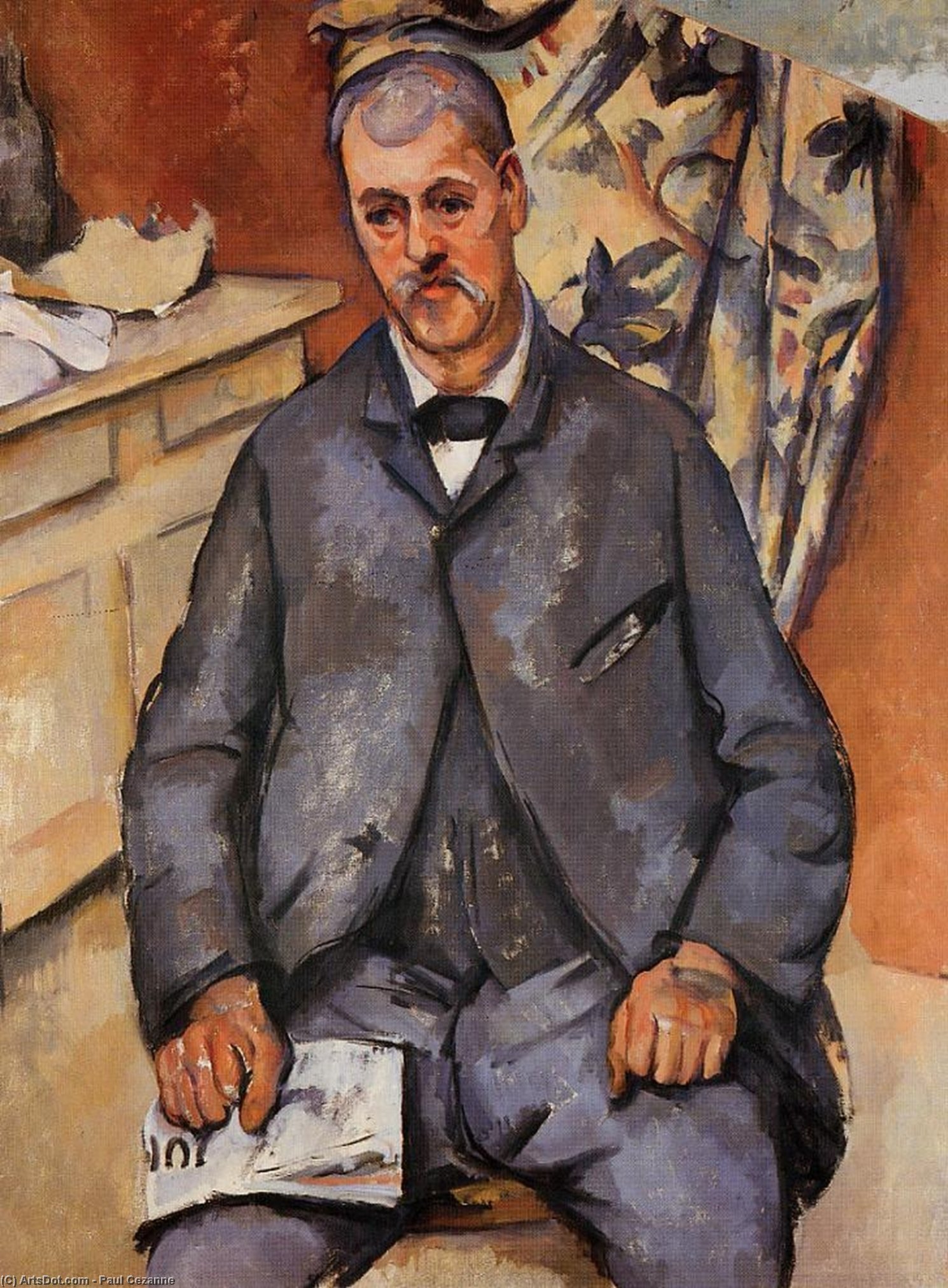WikiOO.org - 百科事典 - 絵画、アートワーク Paul Cezanne - 座っている 男