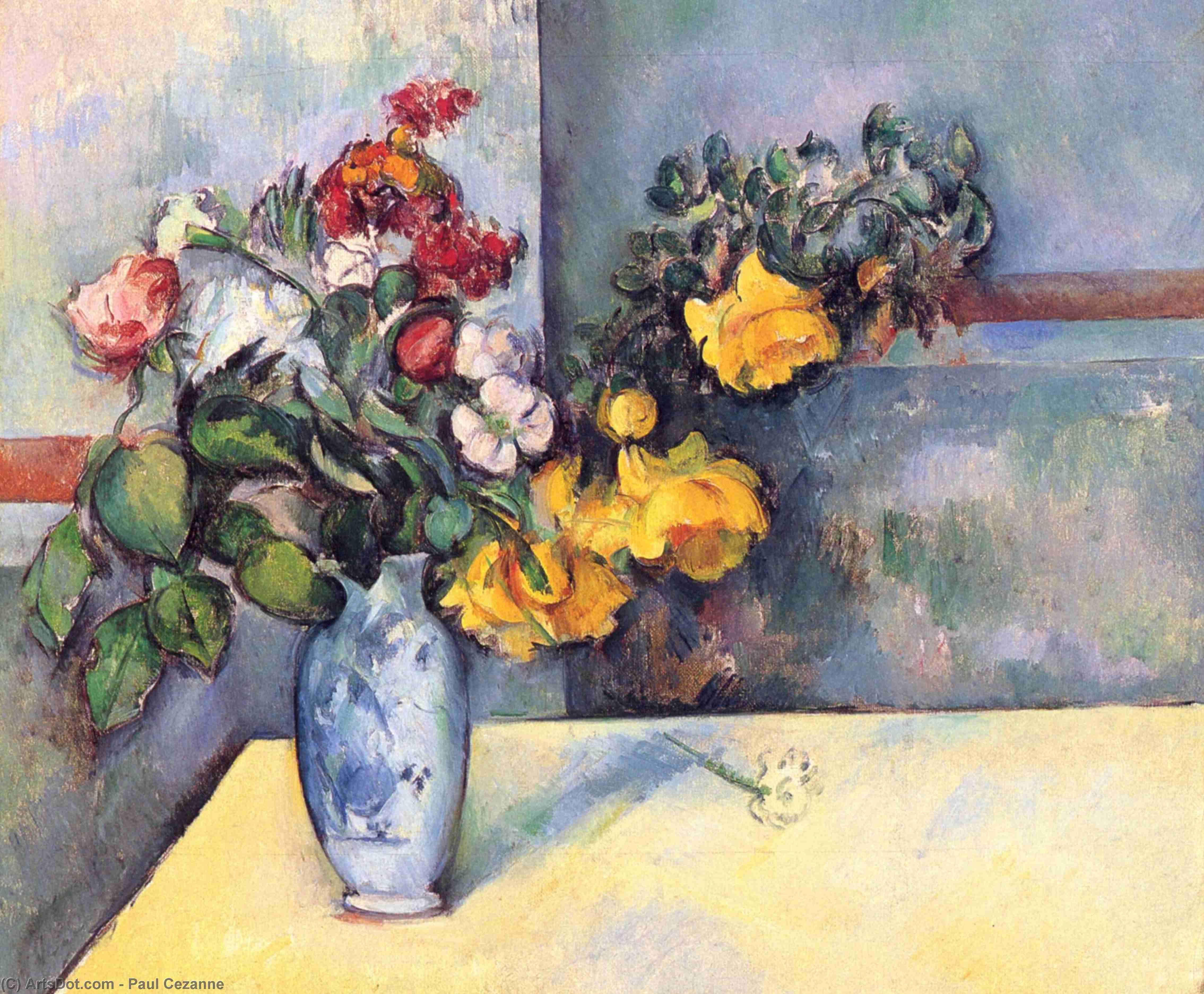 WikiOO.org - 百科事典 - 絵画、アートワーク Paul Cezanne - 静物 花 には 花瓶