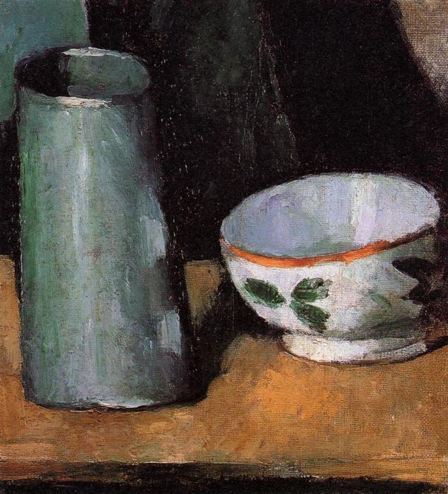 WikiOO.org - Encyclopedia of Fine Arts - Malba, Artwork Paul Cezanne - Still Life, Bowl and Milk Jug