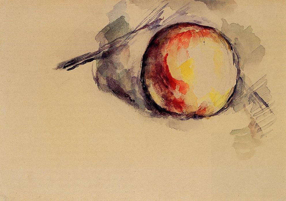WikiOO.org - Güzel Sanatlar Ansiklopedisi - Resim, Resimler Paul Cezanne - Study of an Apple