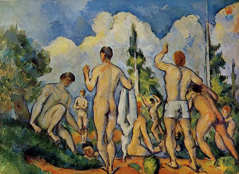 WikiOO.org – 美術百科全書 - 繪畫，作品 Paul Cezanne -  的 Bathers1