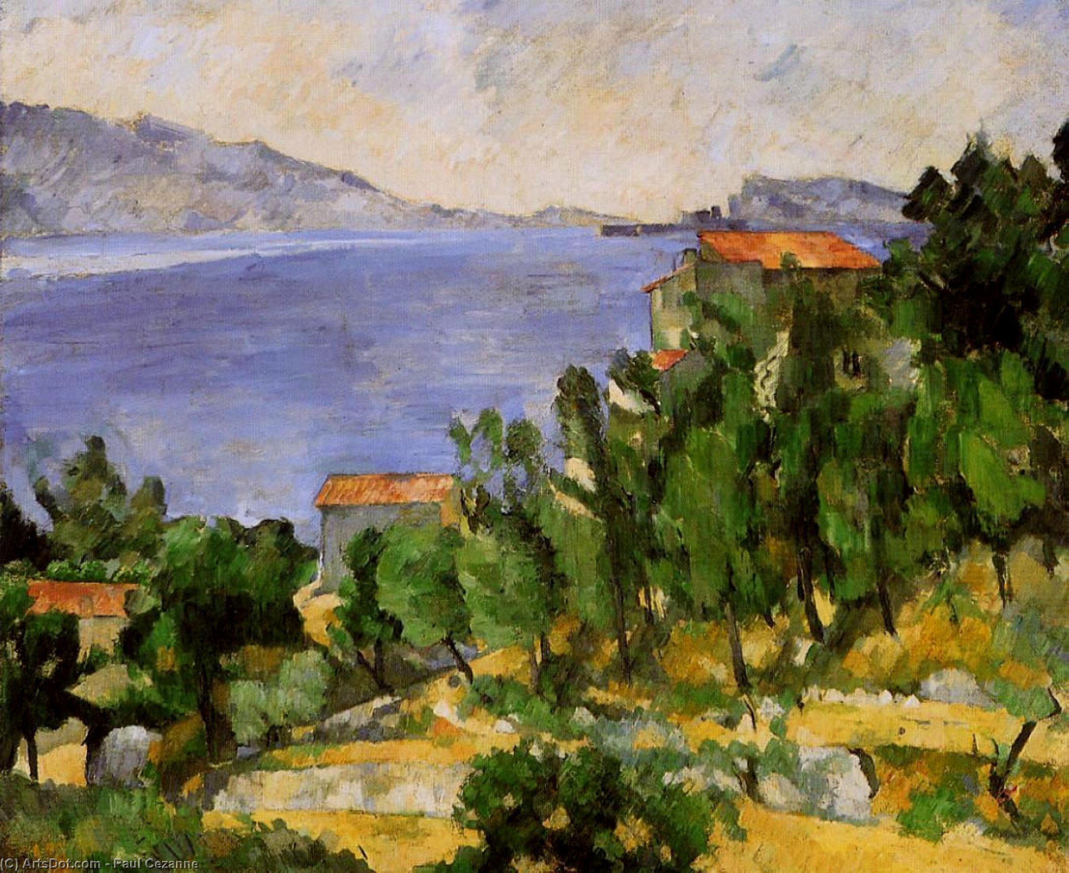 WikiOO.org - Encyclopedia of Fine Arts - Maalaus, taideteos Paul Cezanne - The Bay of L'Estaque from the East