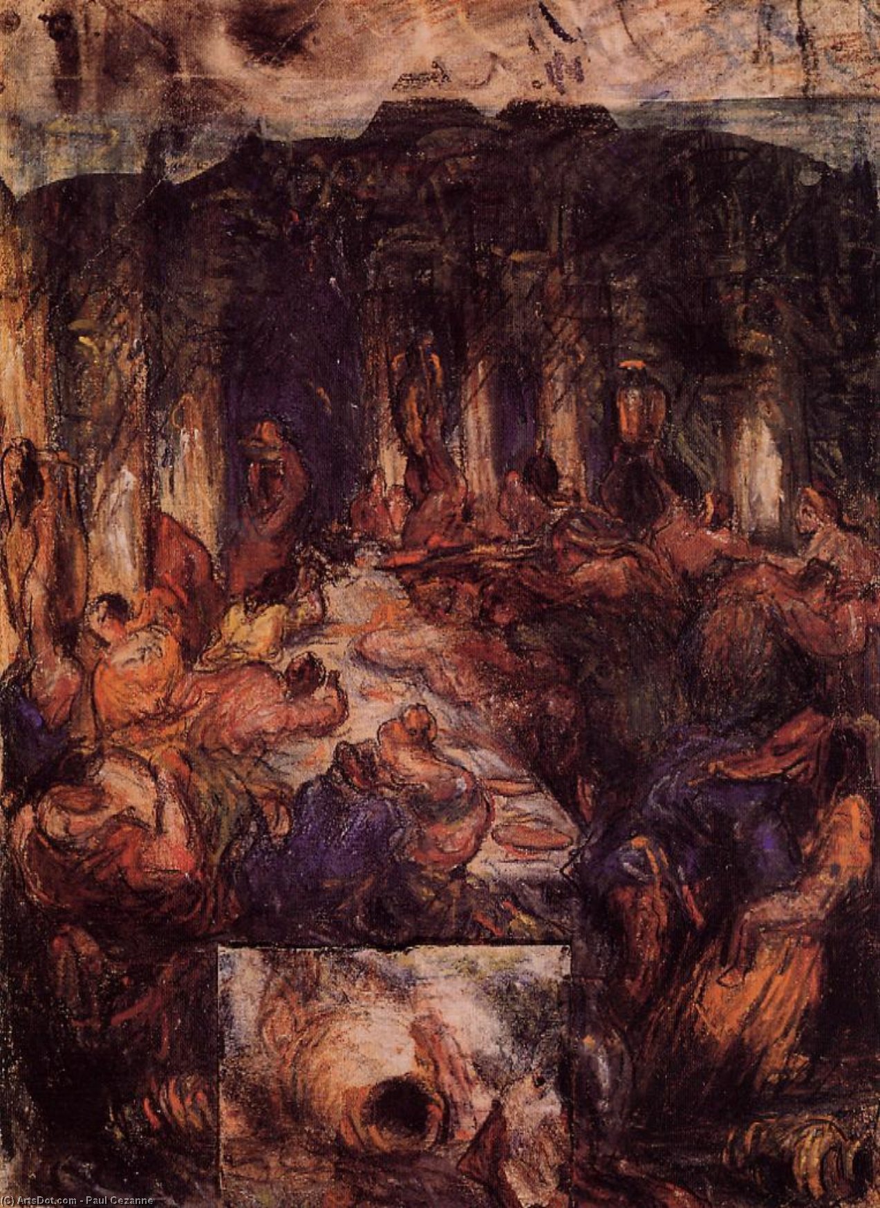 WikiOO.org - Енциклопедия за изящни изкуства - Живопис, Произведения на изкуството Paul Cezanne - The Feast