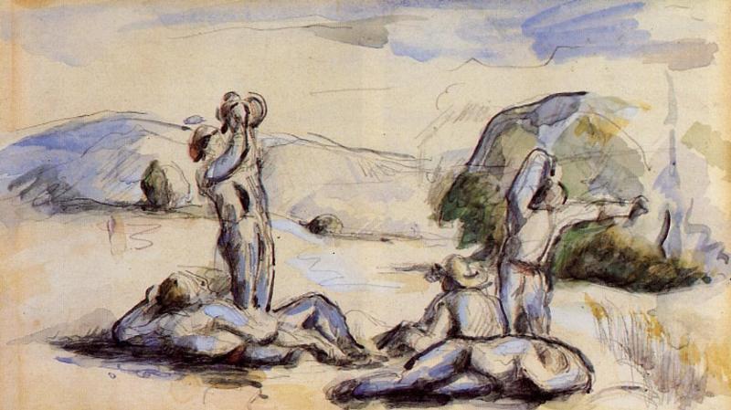 Wikioo.org - Die Enzyklopädie bildender Kunst - Malerei, Kunstwerk von Paul Cezanne - Die Erntemaschinen