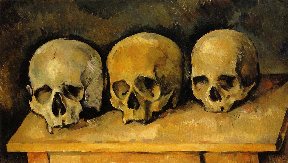 Wikioo.org - The Encyclopedia of Fine Arts - Painting, Artwork by Paul Cezanne - The Three Skulls