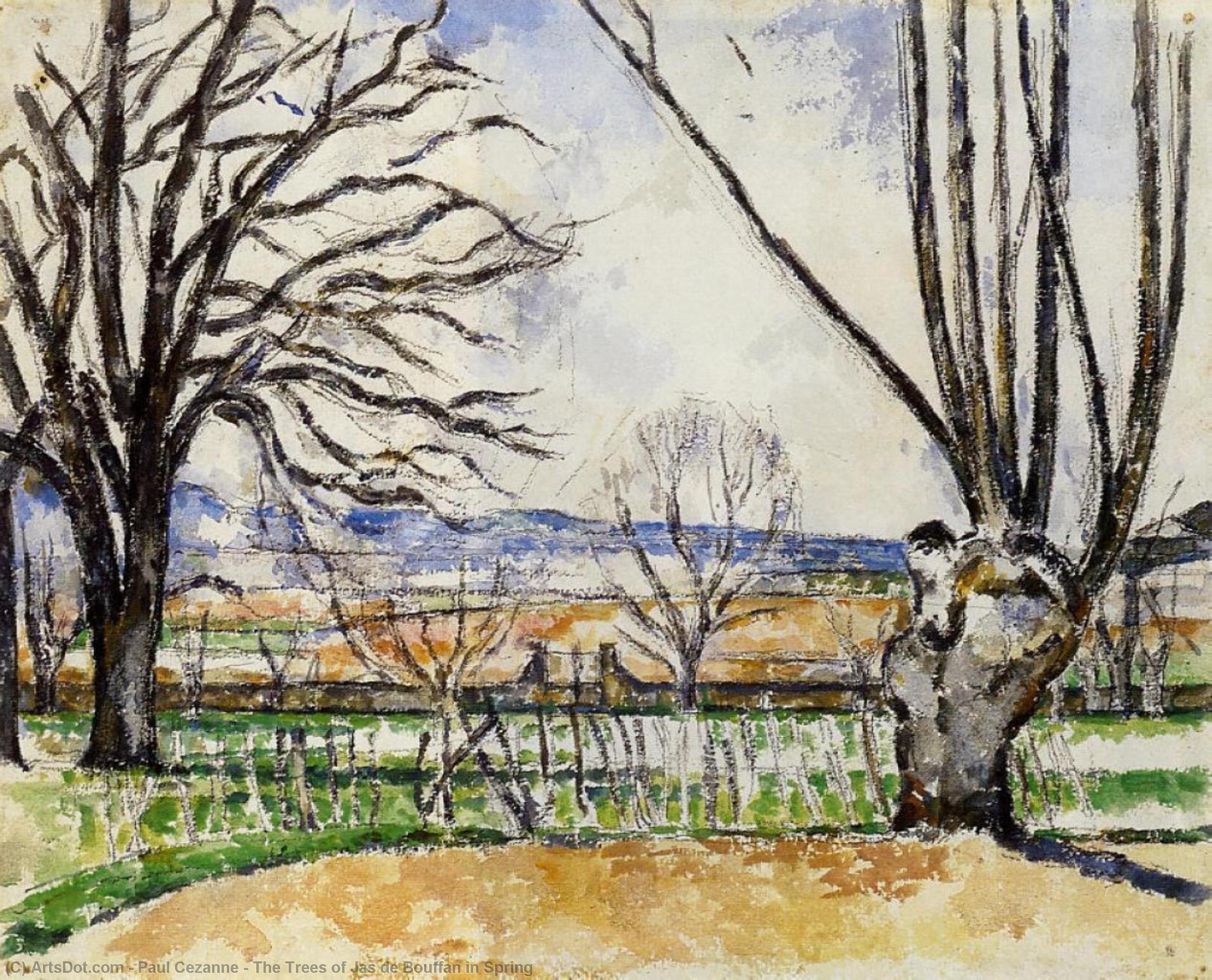 Wikioo.org - Bách khoa toàn thư về mỹ thuật - Vẽ tranh, Tác phẩm nghệ thuật Paul Cezanne - The Trees of Jas de Bouffan in Spring