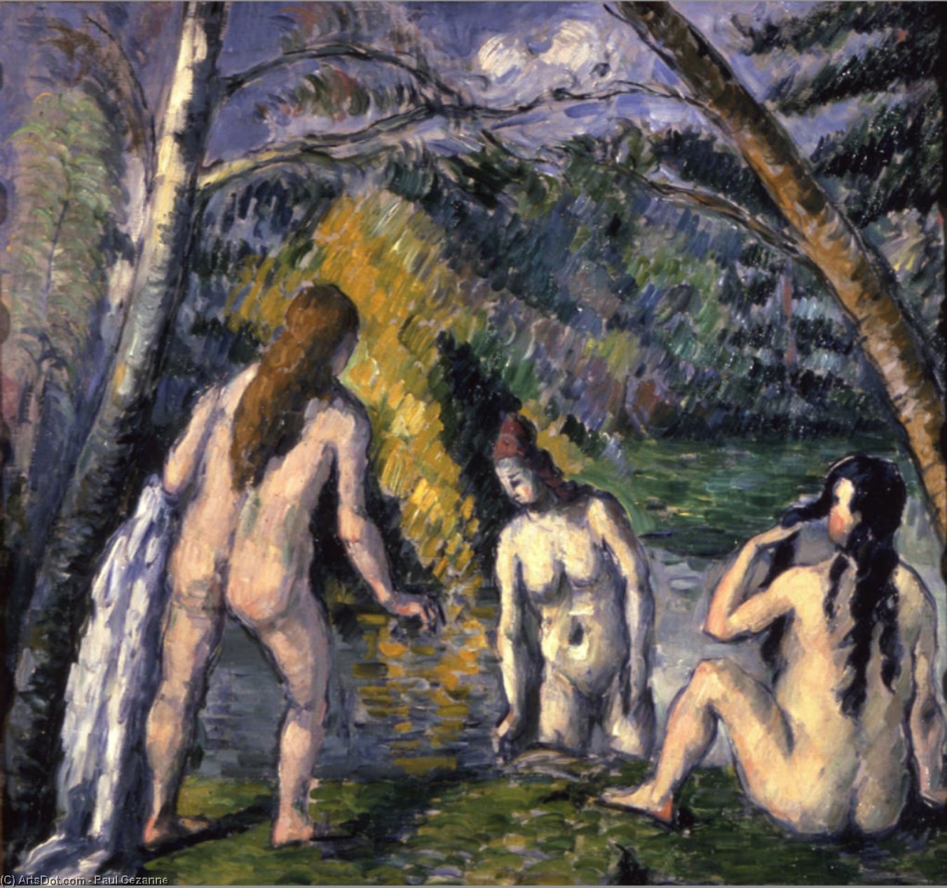 Wikioo.org – La Enciclopedia de las Bellas Artes - Pintura, Obras de arte de Paul Cezanne - tres bañistas 1