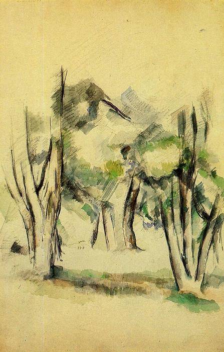 WikiOO.org - Encyclopedia of Fine Arts - Maleri, Artwork Paul Cezanne - Trees