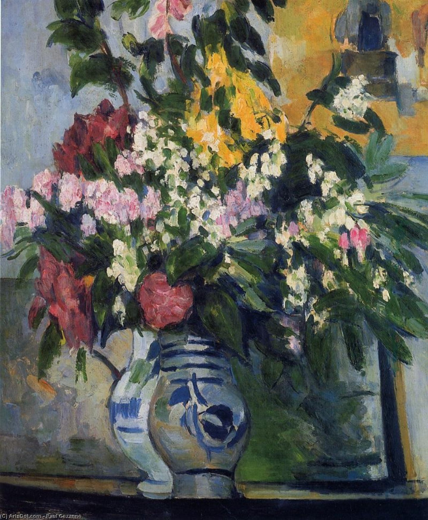 WikiOO.org – 美術百科全書 - 繪畫，作品 Paul Cezanne -  两 花瓶  的  花儿