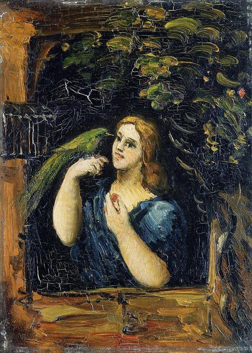 Wikioo.org - The Encyclopedia of Fine Arts - Painting, Artwork by Paul Cezanne - Woman with Parrot