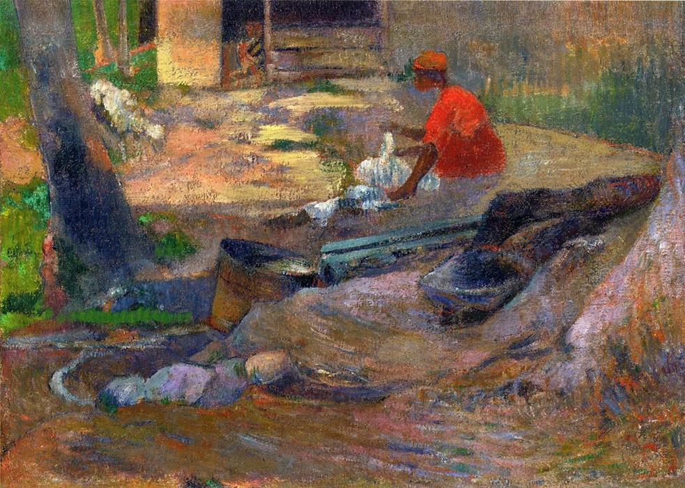 WikiOO.org - Encyclopedia of Fine Arts - Schilderen, Artwork Paul Gauguin - A Little Washerwoman