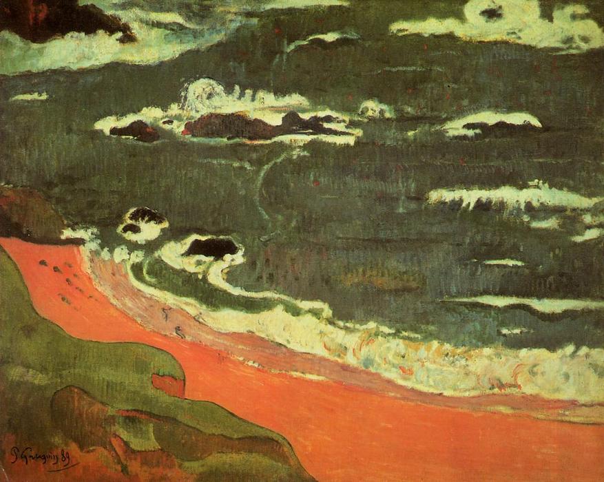 Wikioo.org - Bách khoa toàn thư về mỹ thuật - Vẽ tranh, Tác phẩm nghệ thuật Paul Gauguin - Beach at Le Pouldu