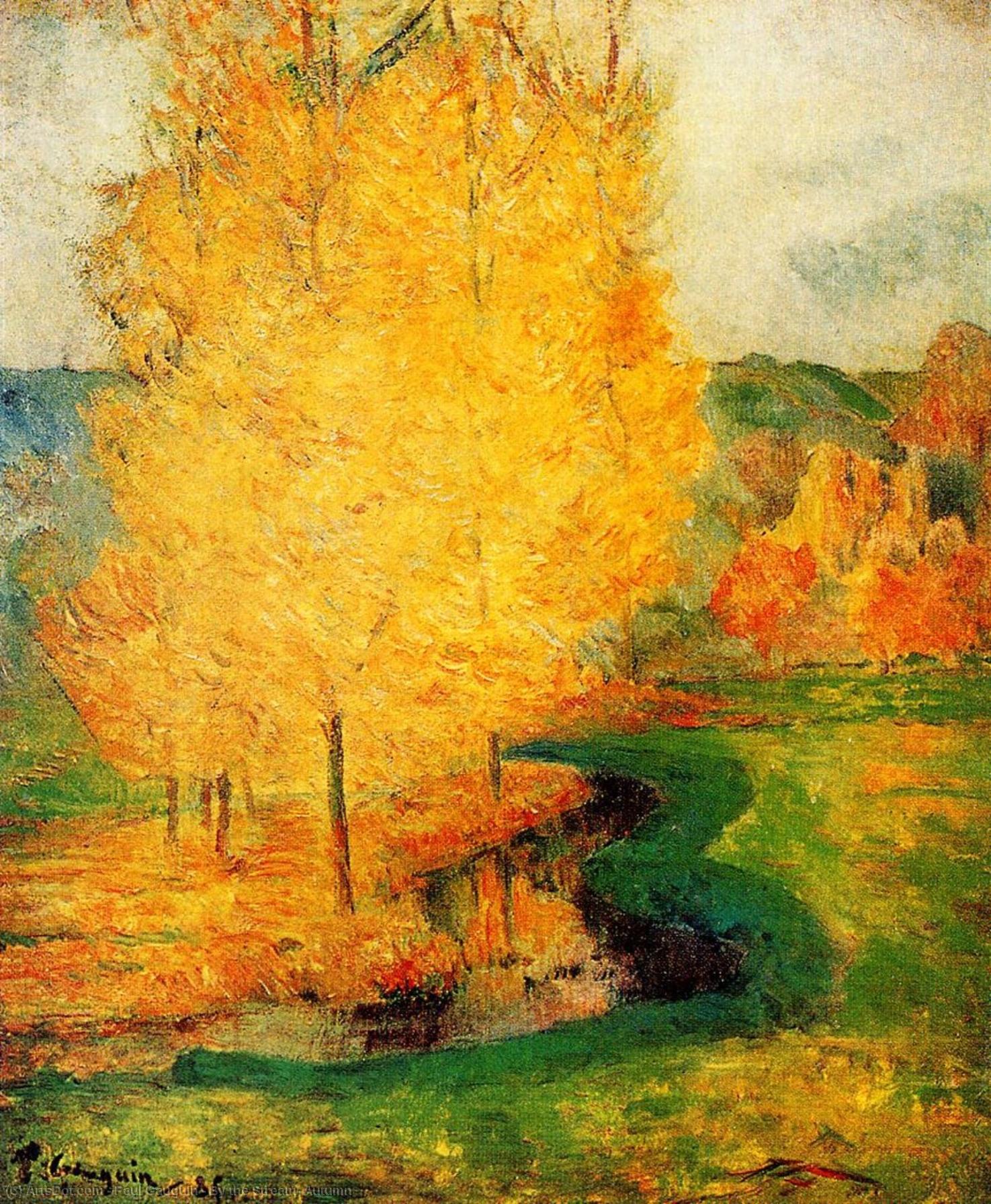 Wikioo.org - The Encyclopedia of Fine Arts - Painting, Artwork by Paul Gauguin - By the Stream, Autumn