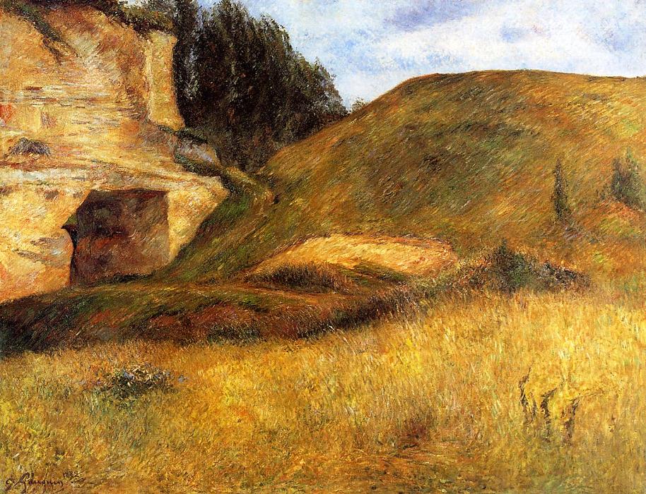 Wikioo.org - Encyklopedia Sztuk Pięknych - Malarstwo, Grafika Paul Gauguin - Chou Quarry, Hole in the Cliff
