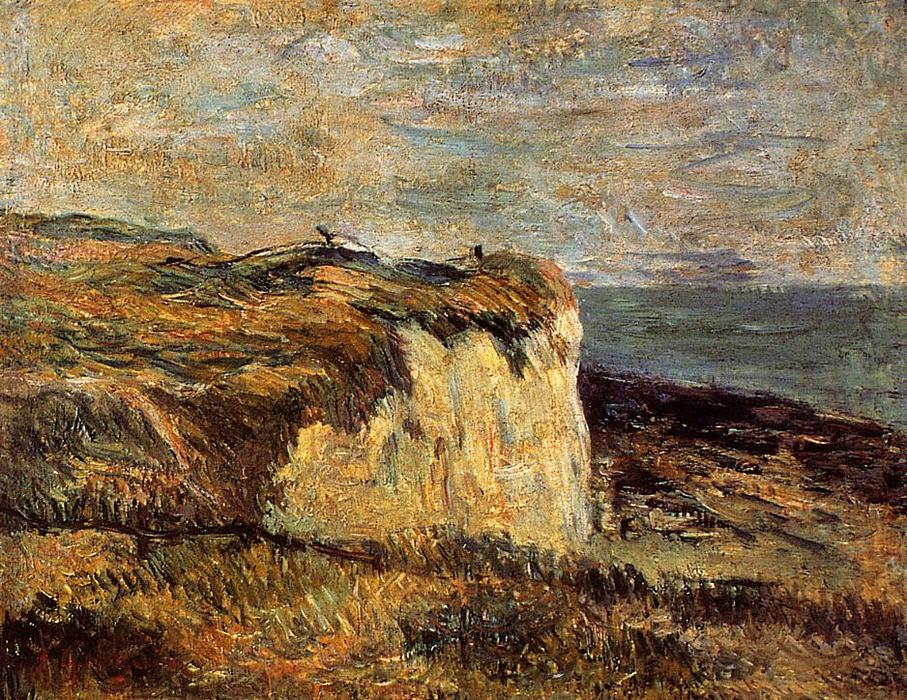 Wikoo.org - موسوعة الفنون الجميلة - اللوحة، العمل الفني Paul Gauguin - Cliff near Dieppe