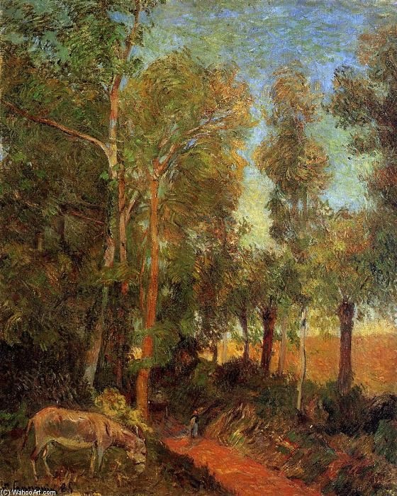 WikiOO.org - Encyclopedia of Fine Arts - Lukisan, Artwork Paul Gauguin - Donkey by the Lane