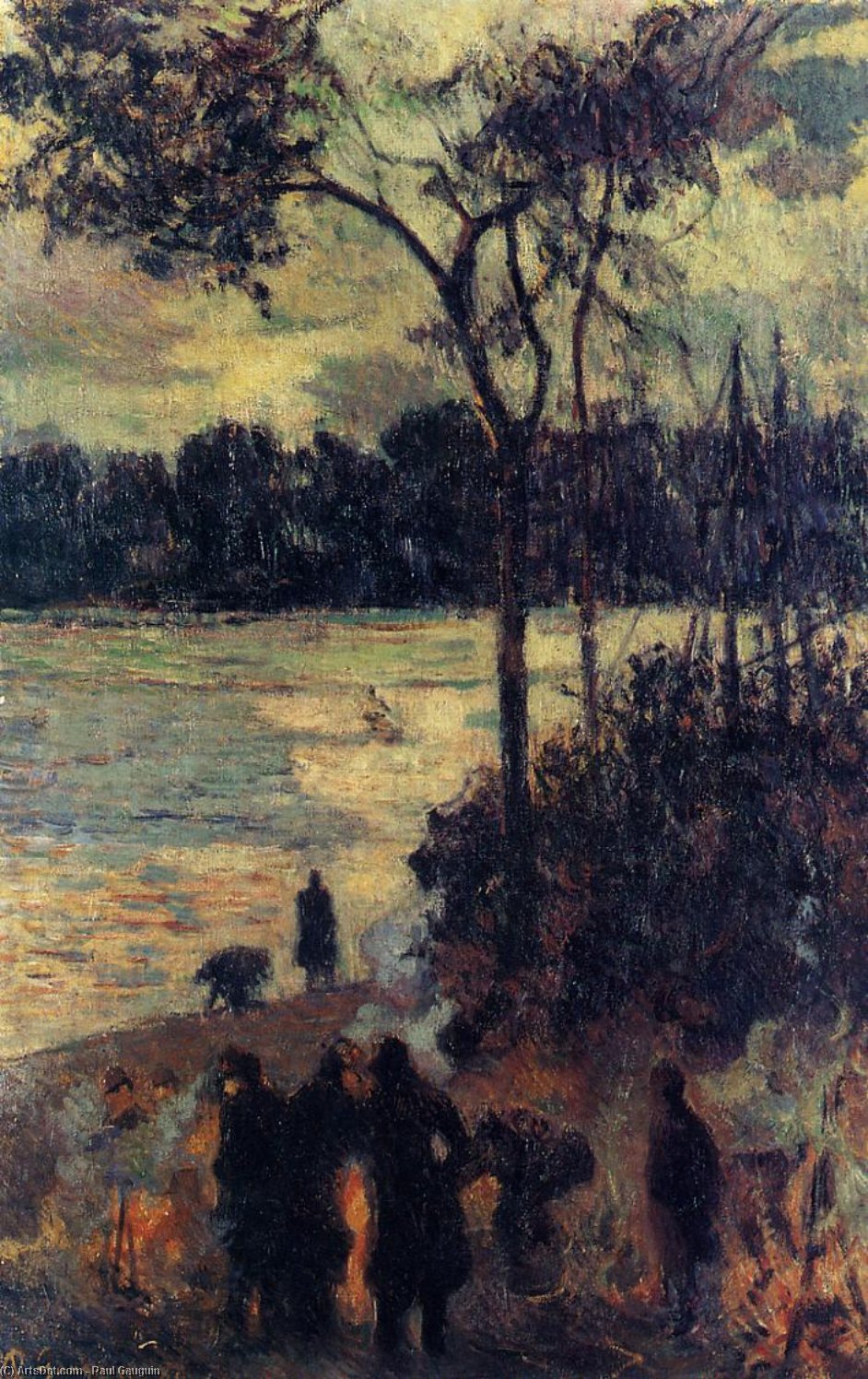 Wikioo.org - The Encyclopedia of Fine Arts - Painting, Artwork by Paul Gauguin - Fire by the water