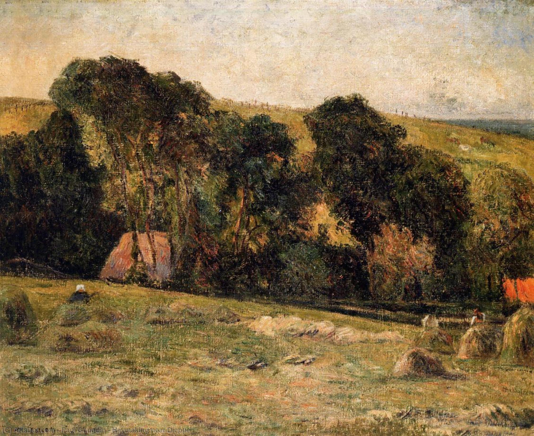 Wikioo.org - The Encyclopedia of Fine Arts - Painting, Artwork by Paul Gauguin - Haymaking near Dieppe