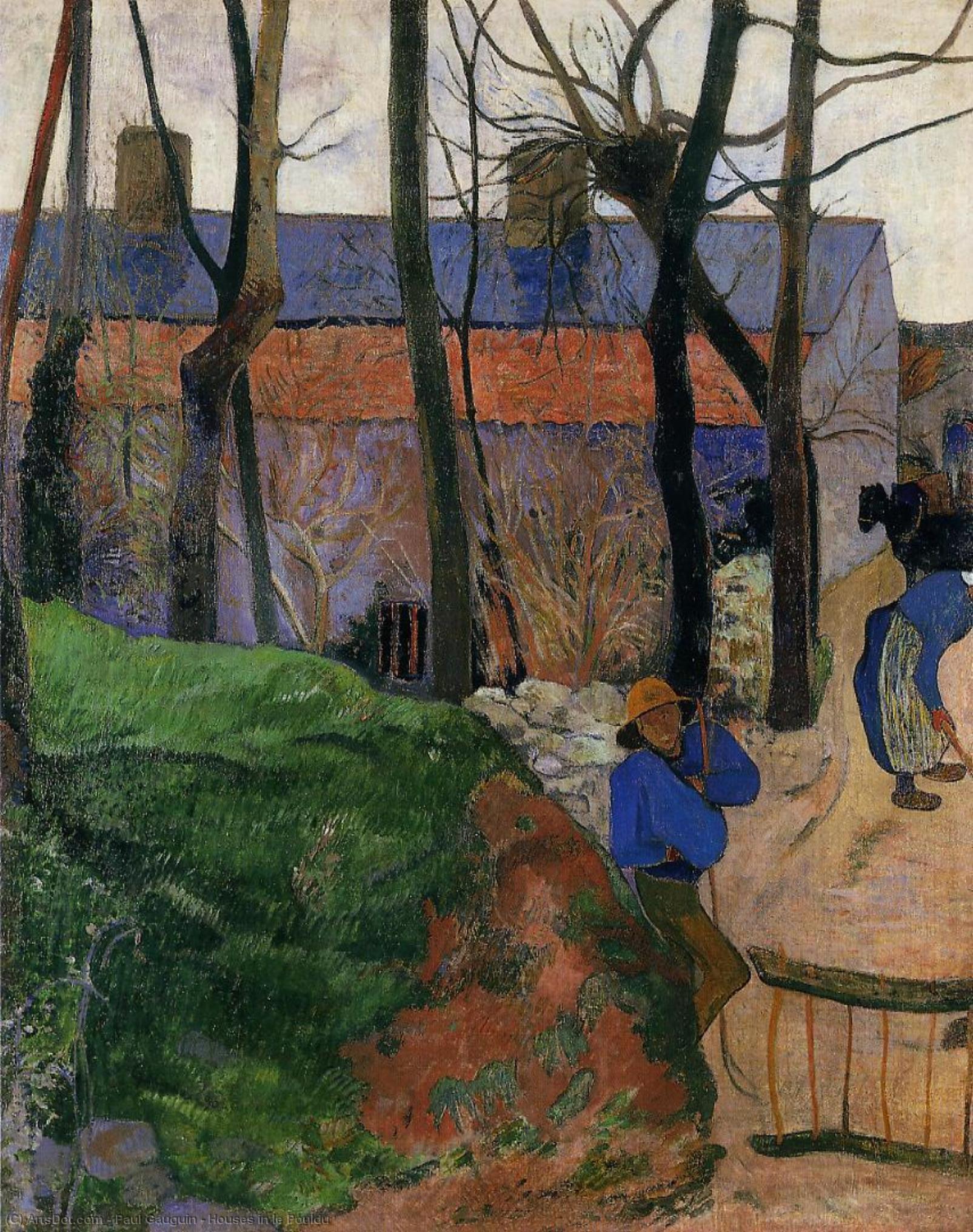 WikiOO.org - Энциклопедия изобразительного искусства - Живопись, Картины  Paul Gauguin - Дома в ле Пульдю