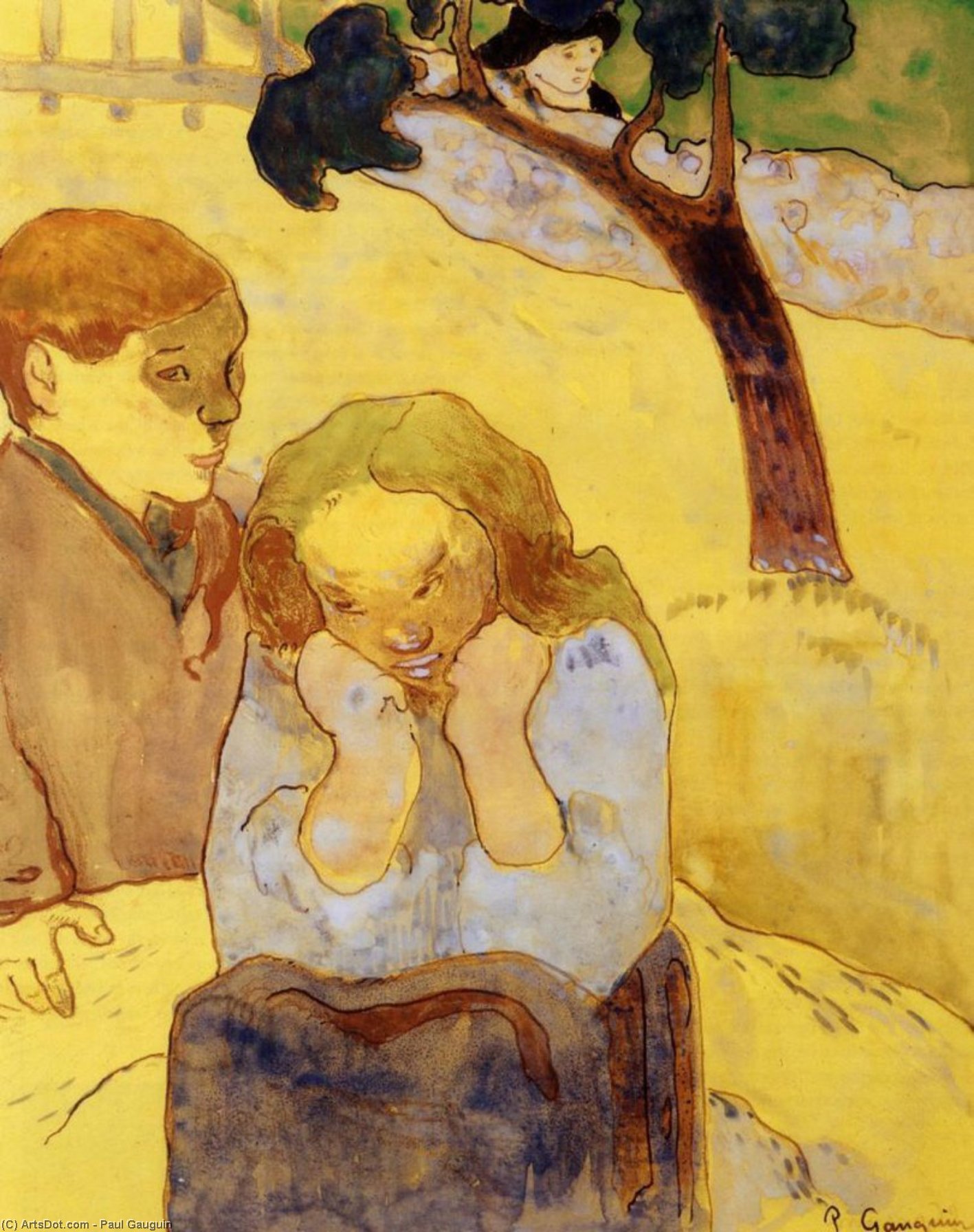 WikiOO.org - Encyclopedia of Fine Arts - Lukisan, Artwork Paul Gauguin - Human misery