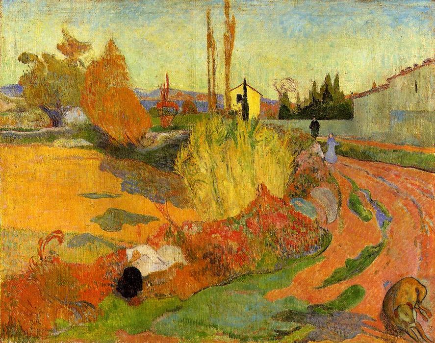 Wikioo.org - The Encyclopedia of Fine Arts - Painting, Artwork by Paul Gauguin - Landscape, Farmhouse in Arles