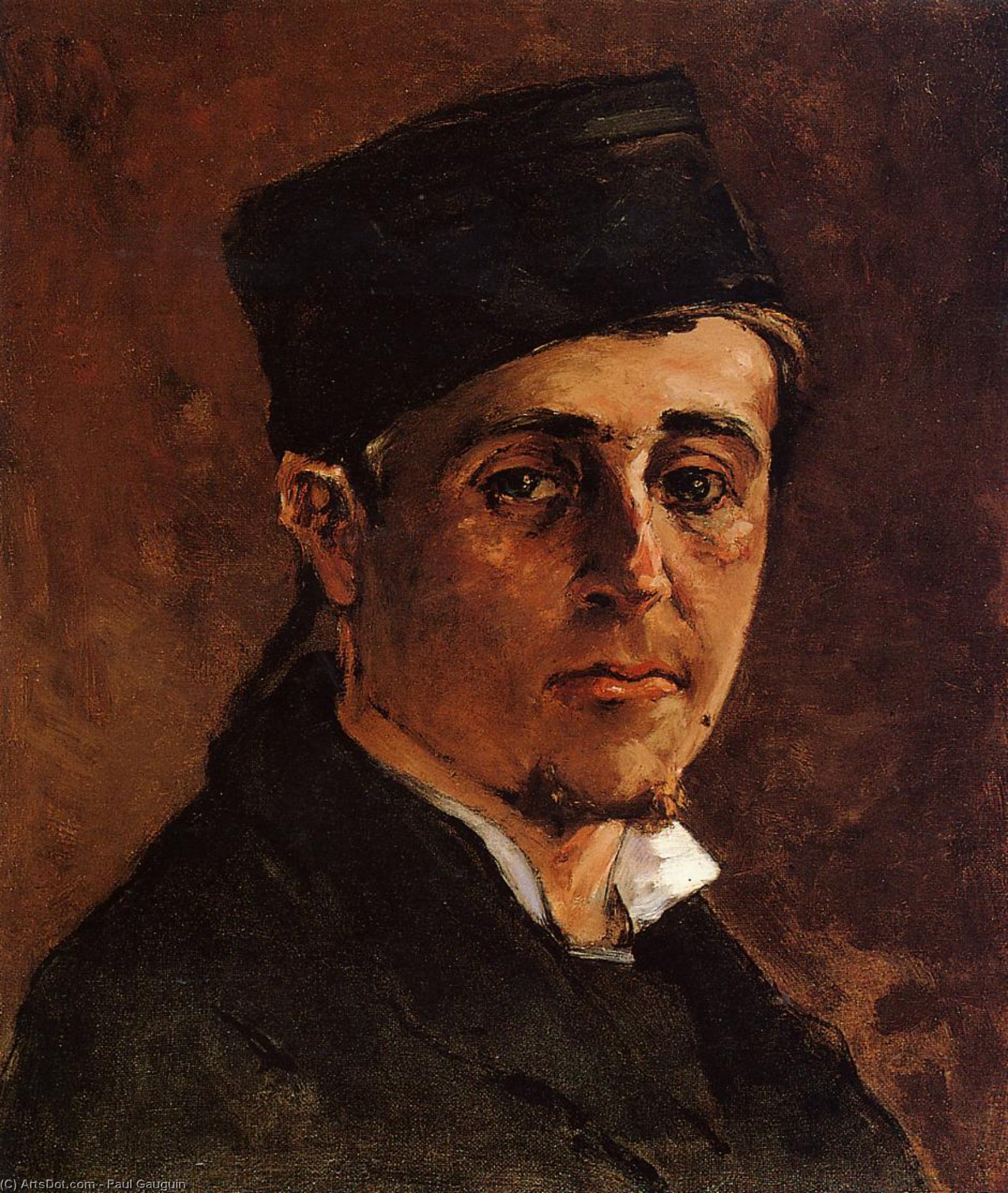 WikiOO.org - Encyclopedia of Fine Arts - Maľba, Artwork Paul Gauguin - Man with a Toque