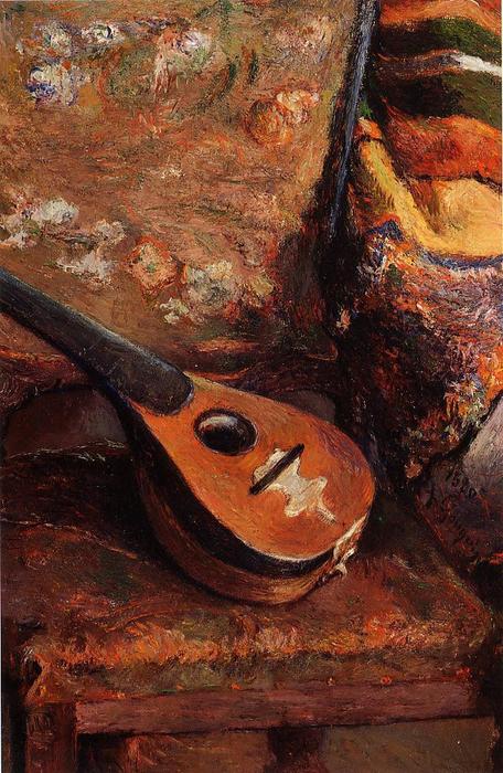 Wikioo.org - สารานุกรมวิจิตรศิลป์ - จิตรกรรม Paul Gauguin - Mandolin on a chair