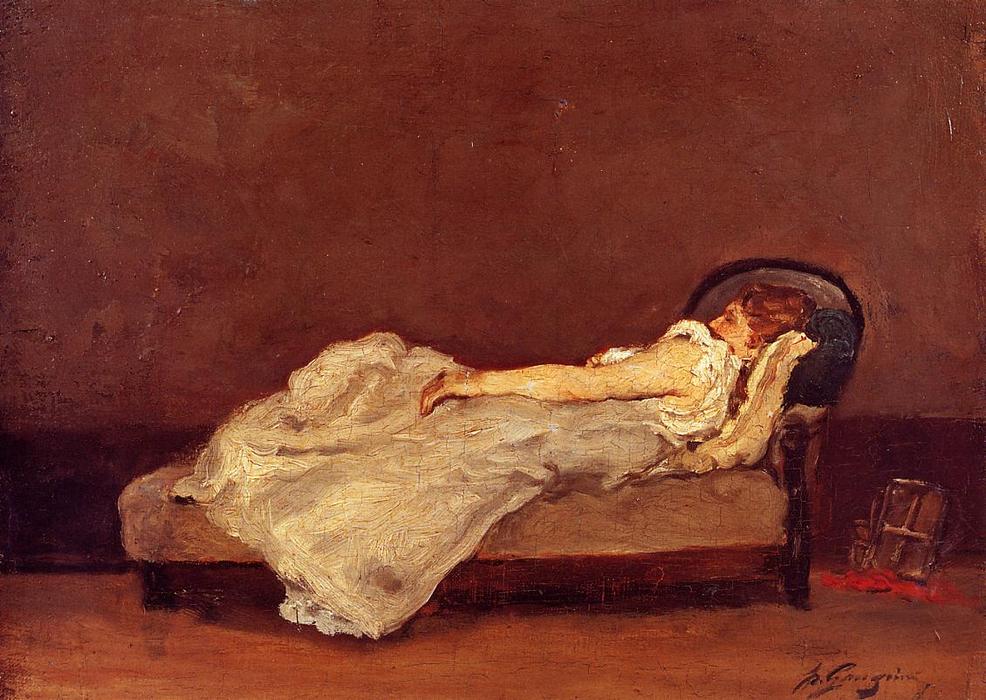WikiOO.org - Enciclopedia of Fine Arts - Pictura, lucrări de artă Paul Gauguin - Mette Asleep on a Sova