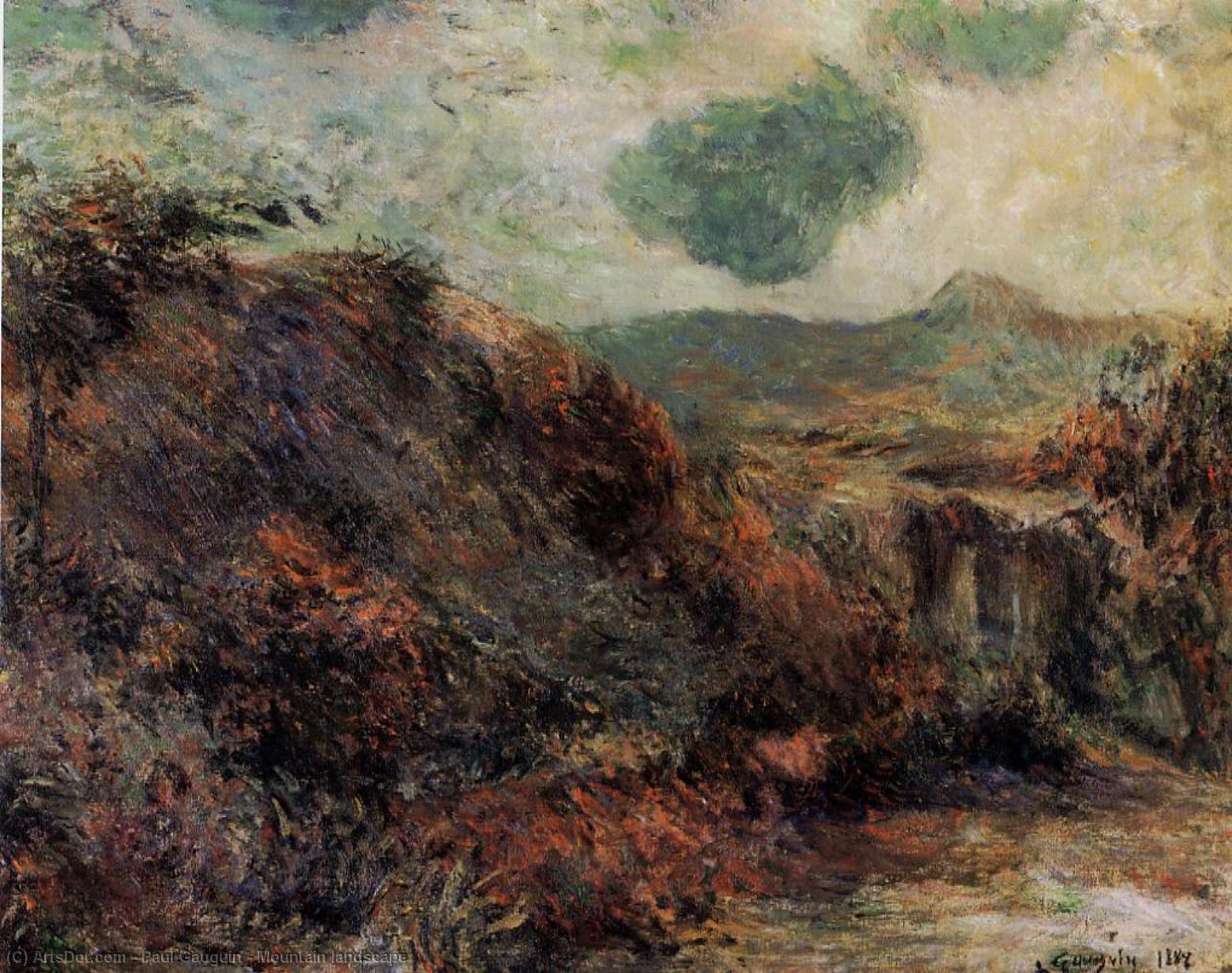 WikiOO.org – 美術百科全書 - 繪畫，作品 Paul Gauguin - 山地景观