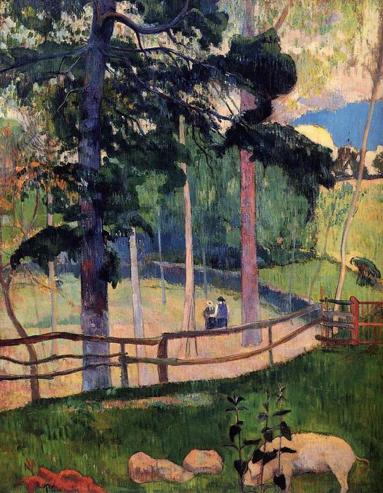 WikiOO.org - Encyclopedia of Fine Arts - Lukisan, Artwork Paul Gauguin - Nostalgic Promenade