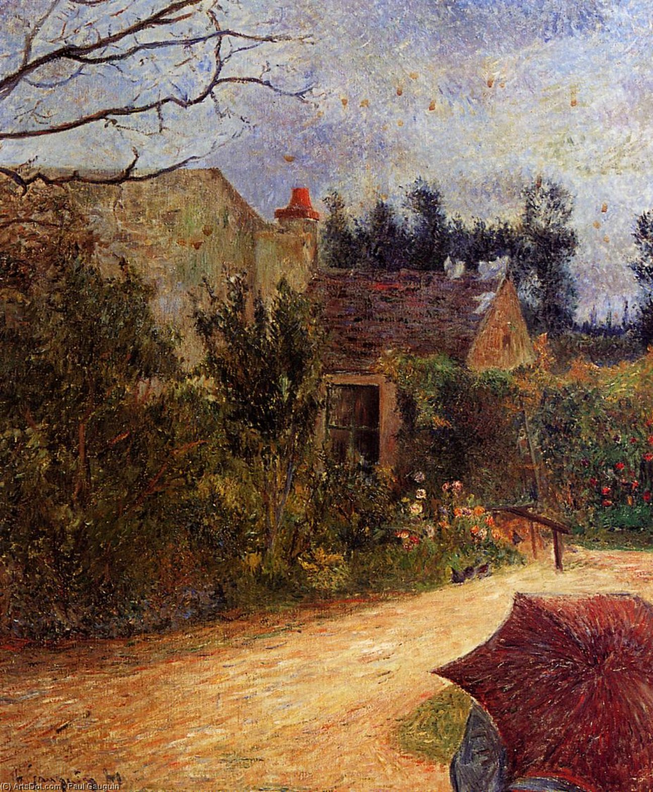 Wikioo.org – L'Enciclopedia delle Belle Arti - Pittura, Opere di Paul Gauguin - Pissarro's Giardino , quai du pothuis , Pontoise