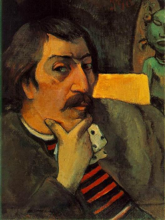 WikiOO.org - Enciklopedija dailės - Tapyba, meno kuriniai Paul Gauguin - Portrait of the Artist with the Idol