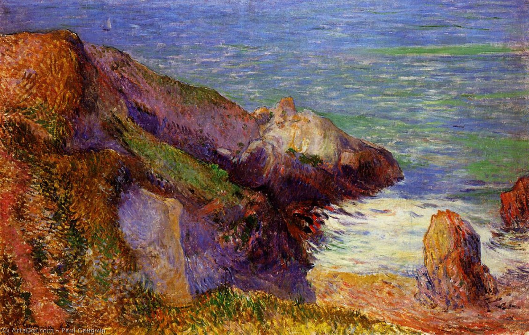 Wikioo.org - The Encyclopedia of Fine Arts - Painting, Artwork by Paul Gauguin - Rocks on the breton coast