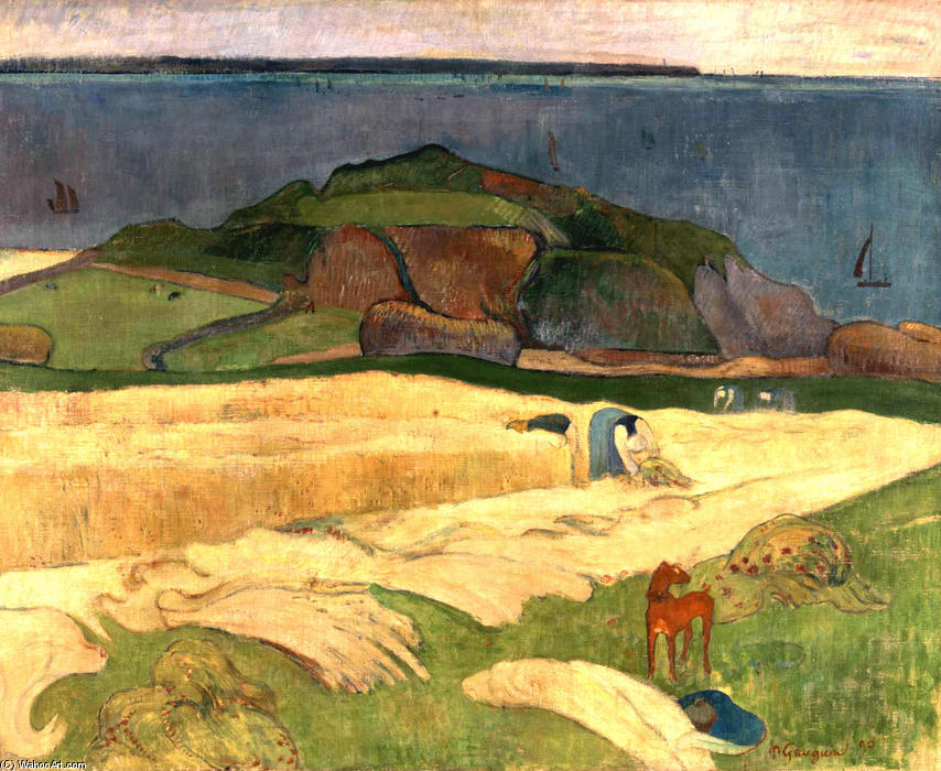 WikiOO.org - Encyclopedia of Fine Arts - Schilderen, Artwork Paul Gauguin - Seaside Harvest, le Pouldu
