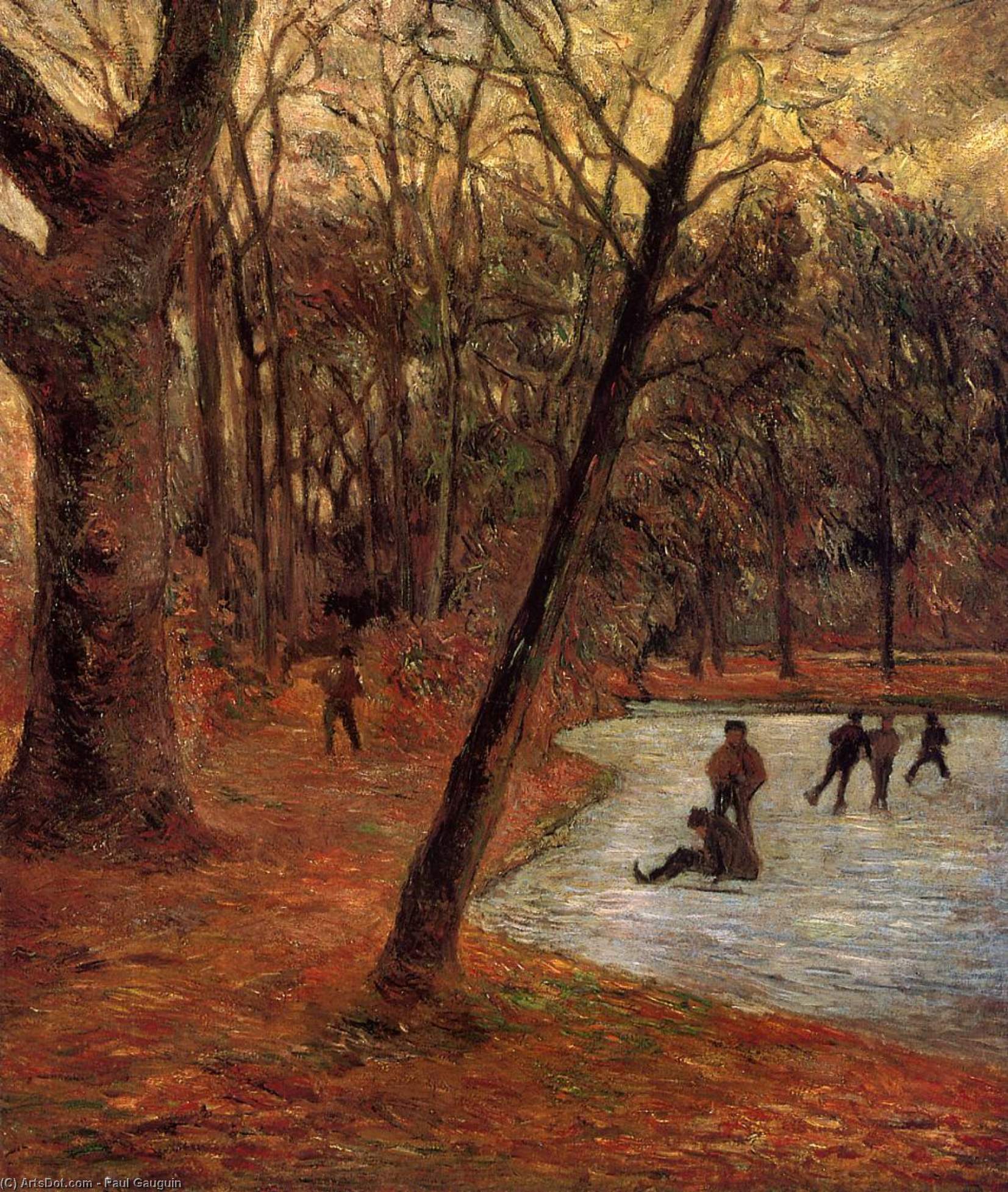 Wikioo.org - The Encyclopedia of Fine Arts - Painting, Artwork by Paul Gauguin - Skaters in Fredericksberg park