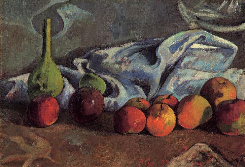 Wikioo.org - The Encyclopedia of Fine Arts - Painting, Artwork by Paul Gauguin - Still life with apples and green vase