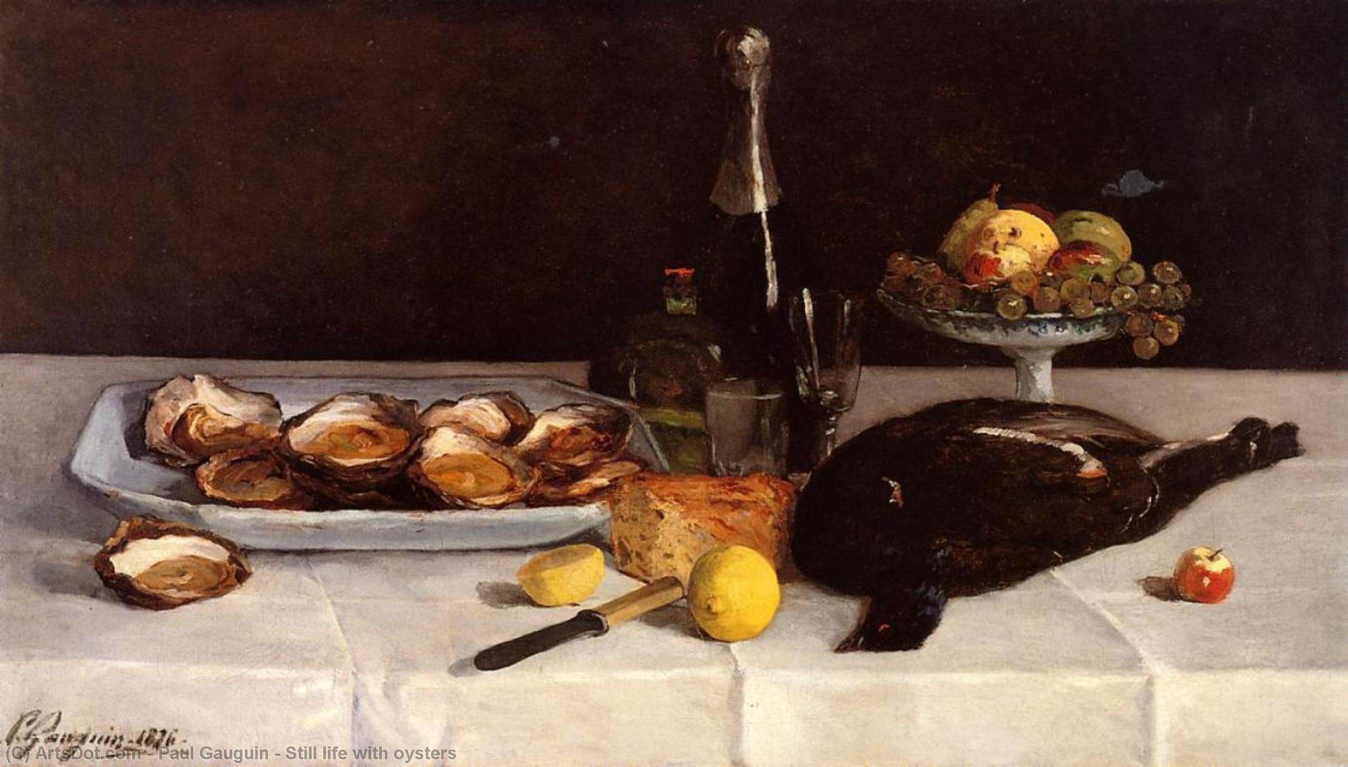 WikiOO.org - 百科事典 - 絵画、アートワーク Paul Gauguin - カキのある静物